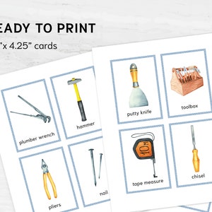 Watercolor TOOLS Flashcards. Printable Homeschooling Materials ...