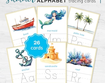 Alphabet Tracing Worksheet – Printable Summer-themed Letter Learning activity for PreK