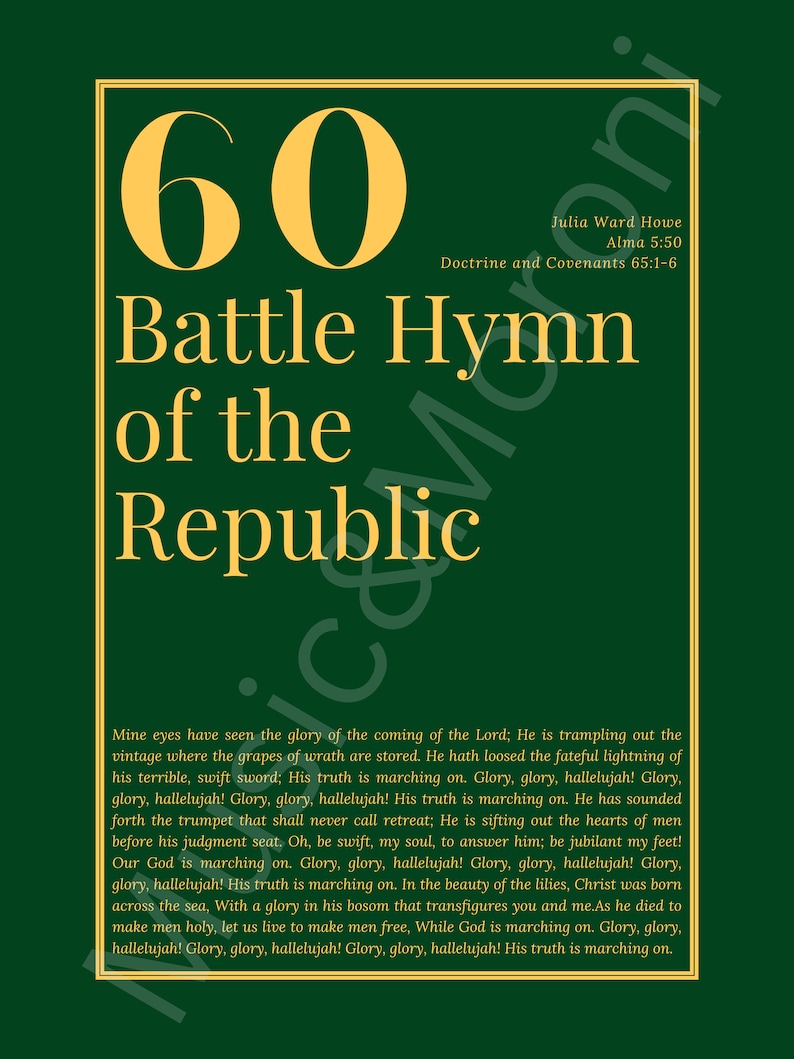 Battle Hymn of the Republic Printable - Etsy