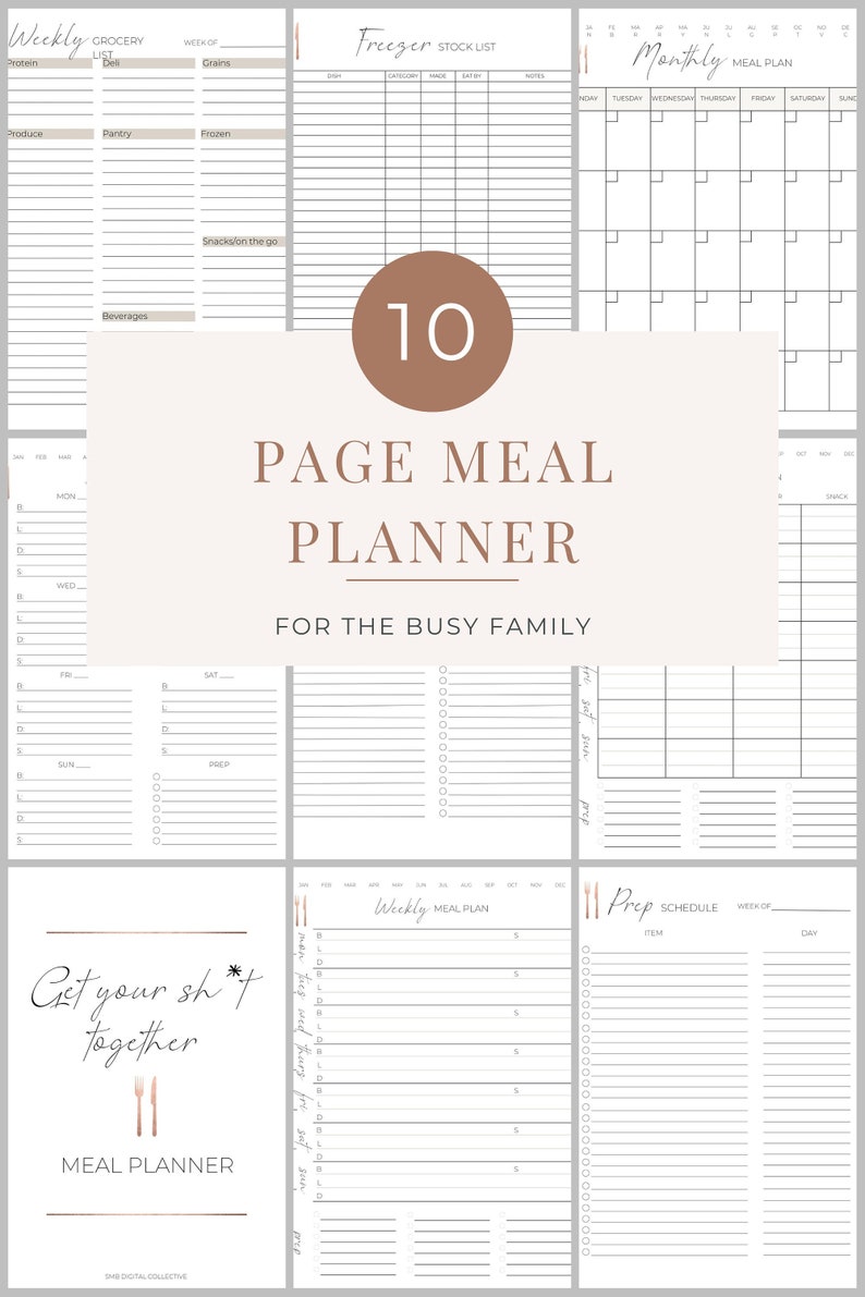 SIMPLE Meal Planner Printable for MOMS, Meal Tracker, Meal Plan & Prep ...
