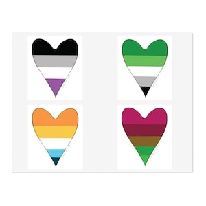 Ace-Aro Spectrum Sticker Sheet - asexual - aromantic - aroace - aceflux - holographic stickers - lgbt - lgbtqia