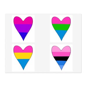 Sticker Sheets - Pride - LGBT - LGBTQIA - Bisexual - Polysexual - Pansexual - Omnisexual - Loveheart