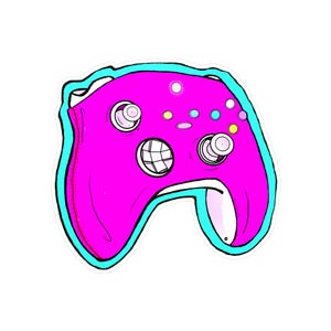 Stickers muraux en vinyle - Sticker Gamer rétro - Rose fuchsia - Sticker pour ordinateur portable - Sticker imperméable - Sticker résistant à la chaleur - Sticker esthétique