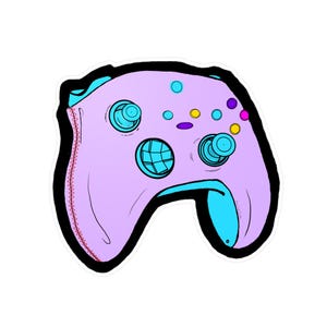 Vinyl Kiss-Cut Aufkleber - Retro Gamer Aufkleber - Violet Pastell - Laptop Aufkleber - Hitzebeständiger Aufkleber - Ästhetischer Aufkleber