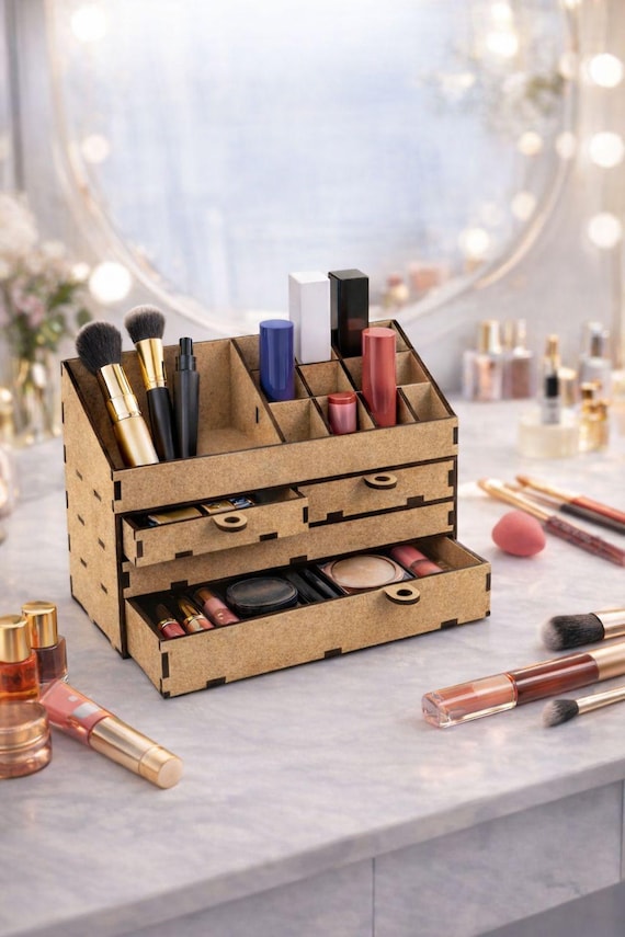 Make-up-Aufbewahrung mit Schubladen, Lippenstift, SVG-Datei, digitaler  Download, Make-up-Aufbewahrung, Laserschnittdatei - Etsy.de