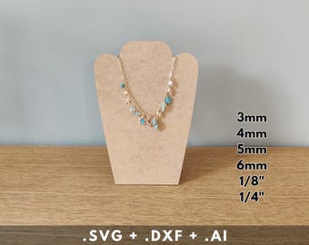 Porta joyas cortado con láser, SVG DXF AI, plantilla organizadora de collares, descarga digital para láser, descarga instantánea, almacenamiento cortado con láser