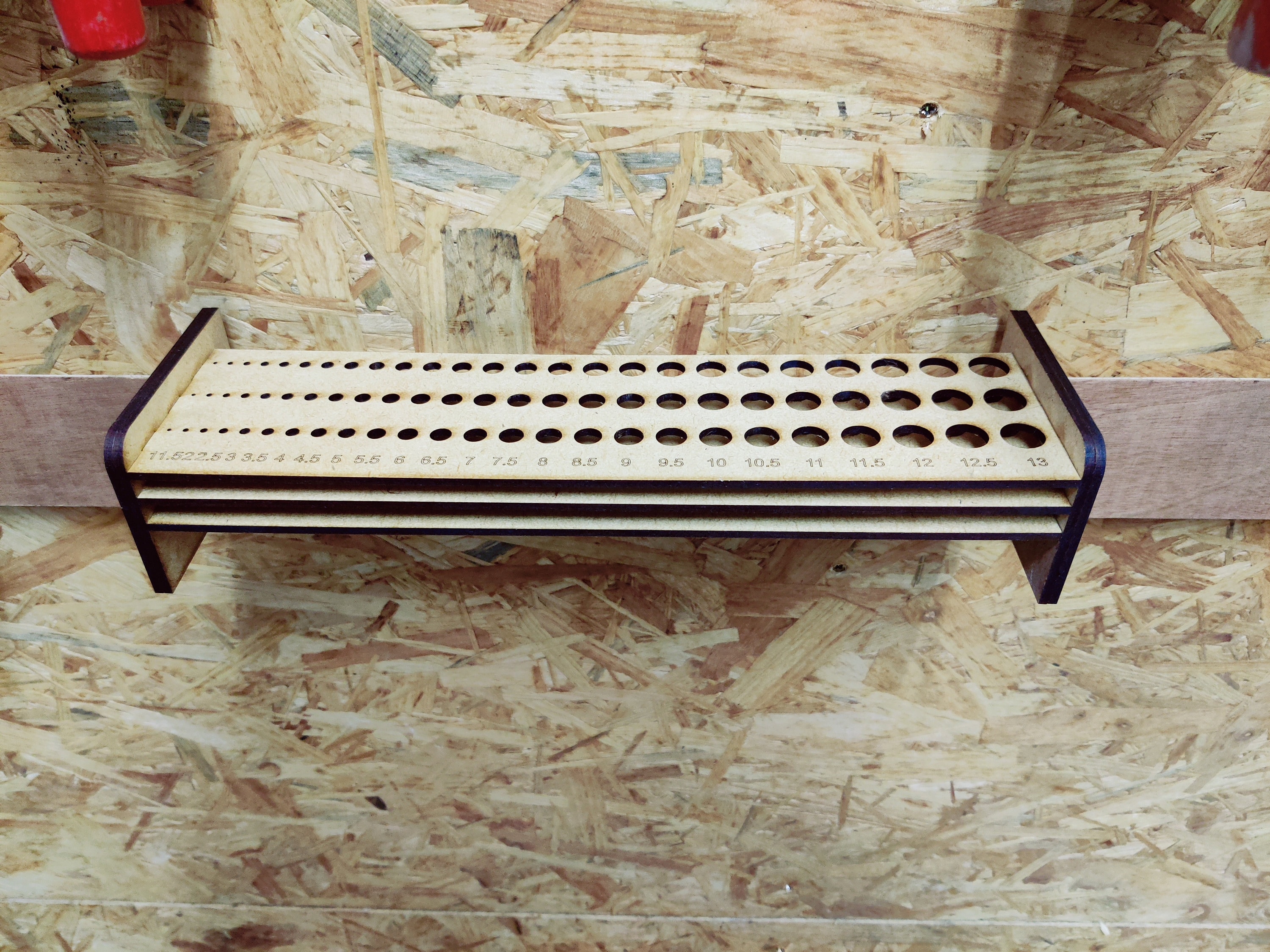 Holder for D113 French Cleat Drill Bits, French Cleats, Storage, Laser