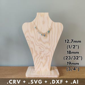CNC Necklace Holder File, Jewelry Display Stand, VCarve, DXF SVG Ai, Woodworking Template, Digital Download, Téléchargement instantané, Gift