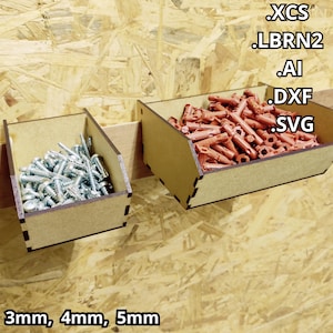 Containerbox für französische Cleat-Teile, französische Steigeisen, Aufbewahrung, Laser-Cut-Datei, digitaler Download, Xtool, SVG DXF