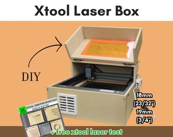 Planos en PDF de la caja láser Xtool D1/D1 Pro, estuche de protección y almacenamiento para bricolaje, archivo de corte láser para madera de 18/19 mm, descarga digital instantánea