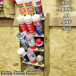 Support de colle, peinture, canette, Fichier découpe laser, French Cleat, Taquet Français, SVG, DXF, Téléchargement numérique, Xtool