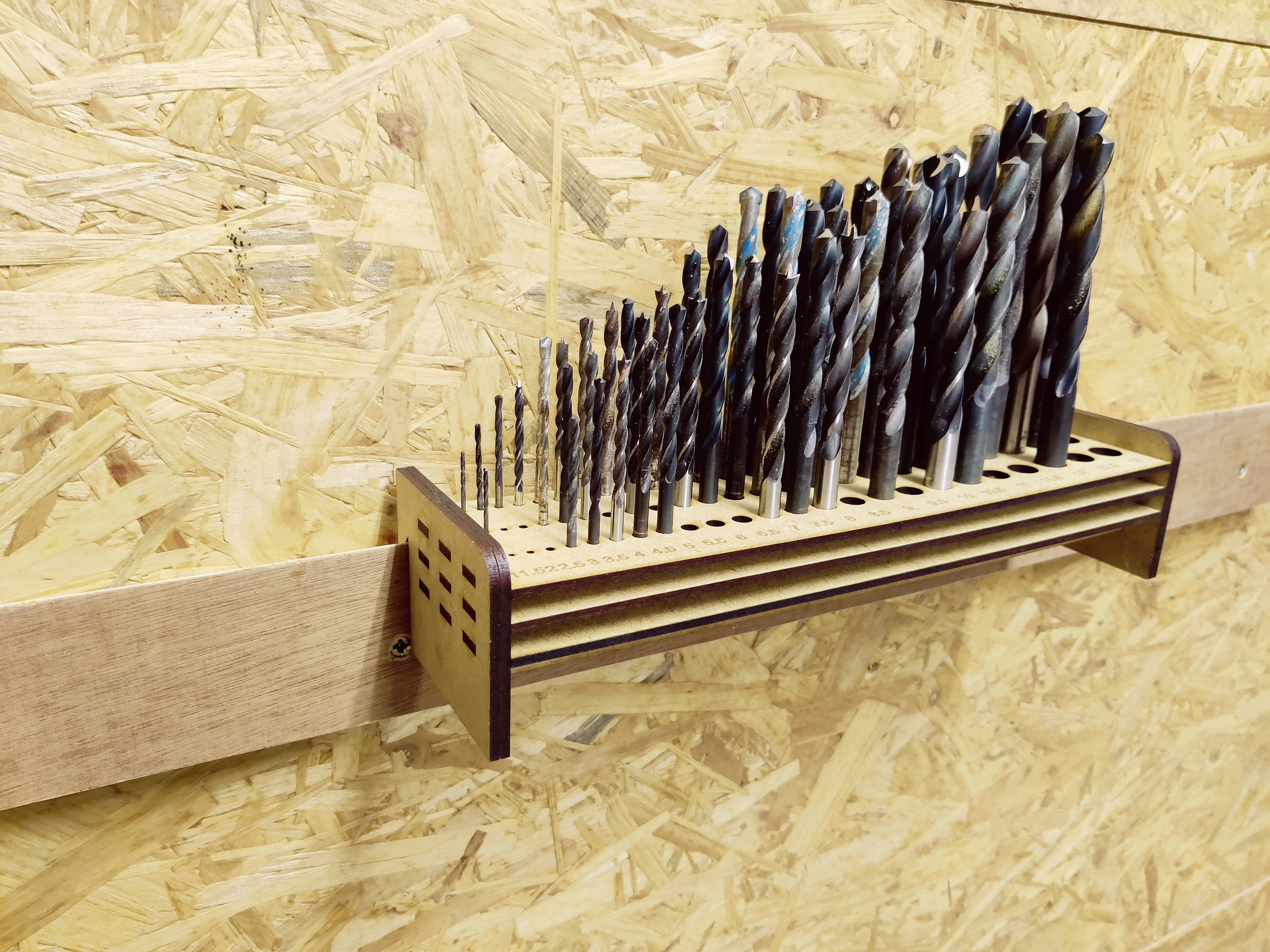 Holder for D113 French Cleat Drill Bits, French Cleats, Storage, Laser