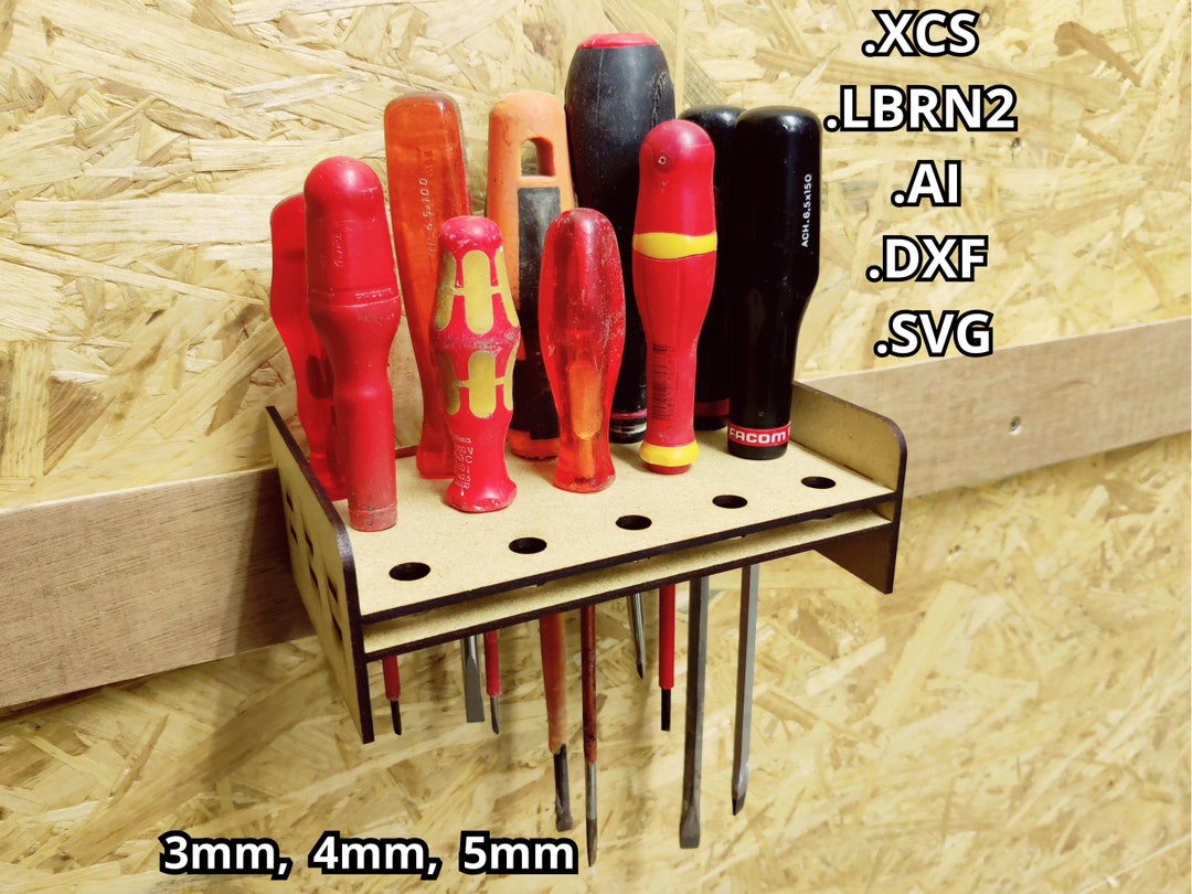 French Cleat Screwdriver Holder, French Cleats, Storage, Laser Cut File