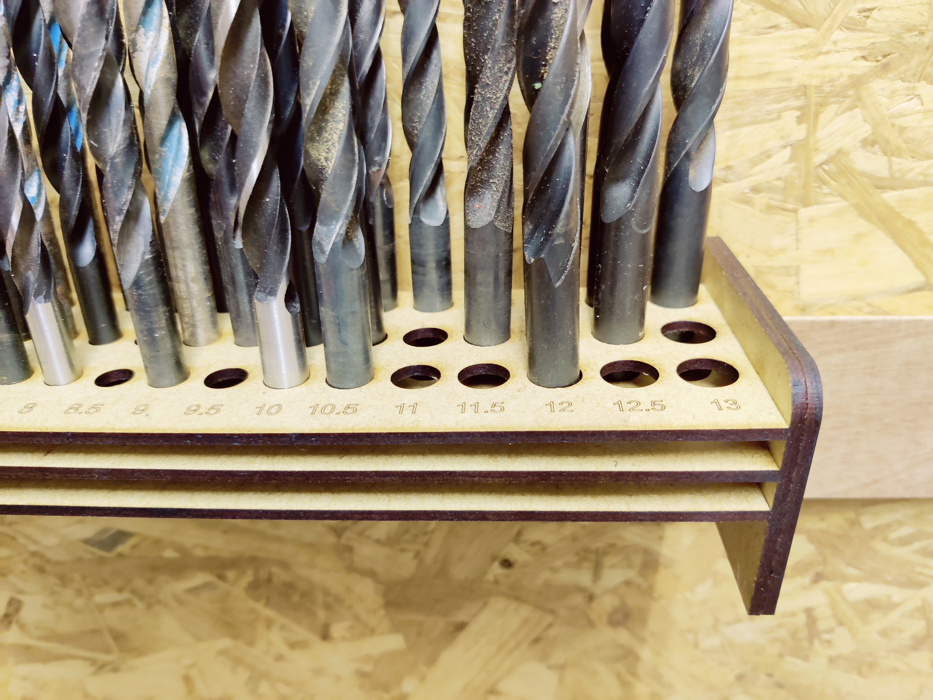 Holder for D113 French Cleat Drill Bits, French Cleats, Storage, Laser