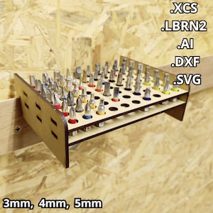 Support pour embouts French Cleat, crampons français, rangement, fichier découpe laser, téléchargement numérique, Xtool, SVG DXF, taquet