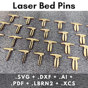 Laser Bed Pins File Pack, Honeycomb Tray Hold-Down Clamps, Digital Files for Xtool, Ortur, Lightburn, SVG, DXF, Pdf, Ai, Xcs, Lbrn2