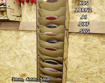 Soporte de disco abrasivo, papel de lija de taco francés, taco francés, archivo cortado por láser, SVG, DXF, descarga digital, Xtool