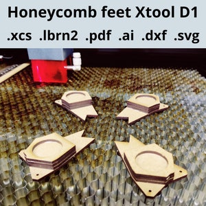 Xtool D1 HoneyComb Riser, SVG voor Xtool D1 Voeten, Laserbestand, Uitlijningsvoet, Lasergesneden bestand voor Xtool, Lightburn, Voet Jig