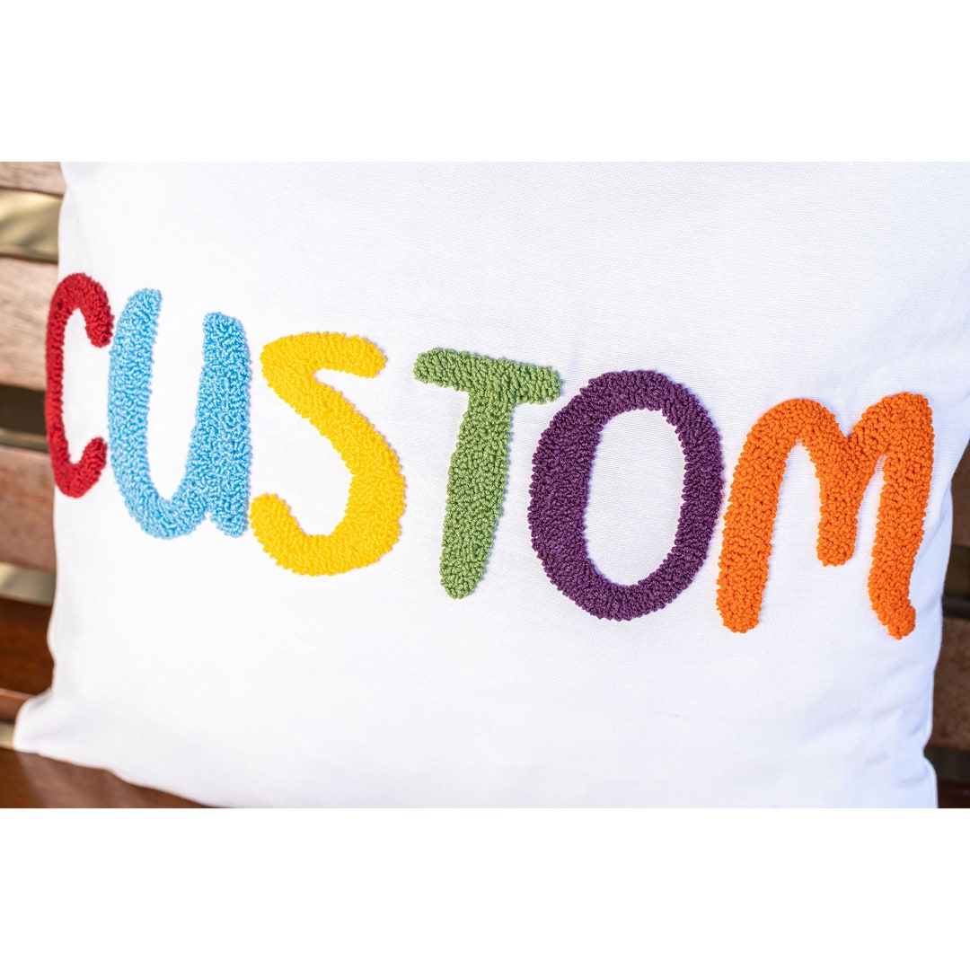 CUSTOM MADE Pillow Cover Personalized Embroidery Cushion Case Etsy