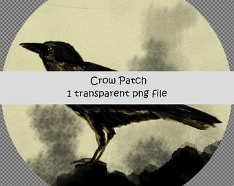 Crow in Moonlight patch png