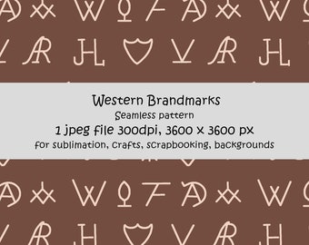 Western Brandmarks seamless pattern