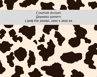 Cowhide with brown spots seamless pattern