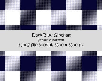 Dark Blue Gingham, seamless pattern
