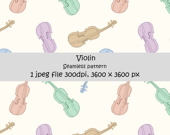 Violin seamless pattern jpeg