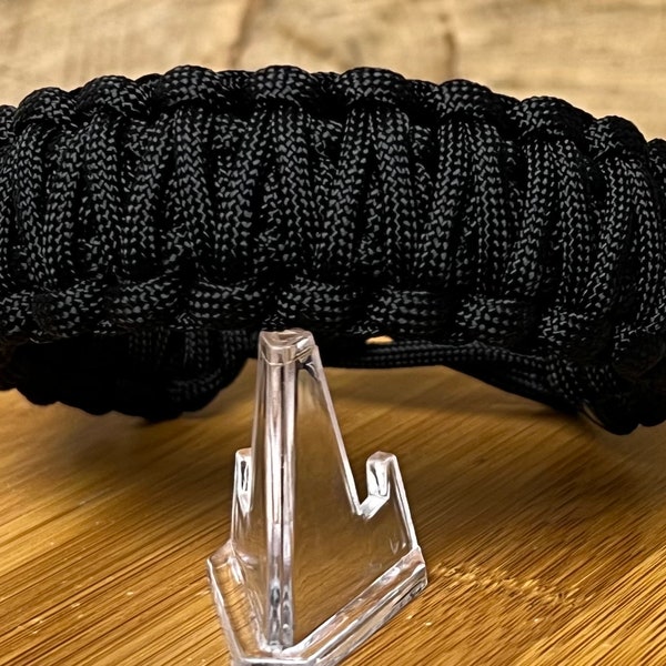 Makramee Paracord Armband schwarz Bracelet Handarbeit in höchster Qualität vegan groß und breit