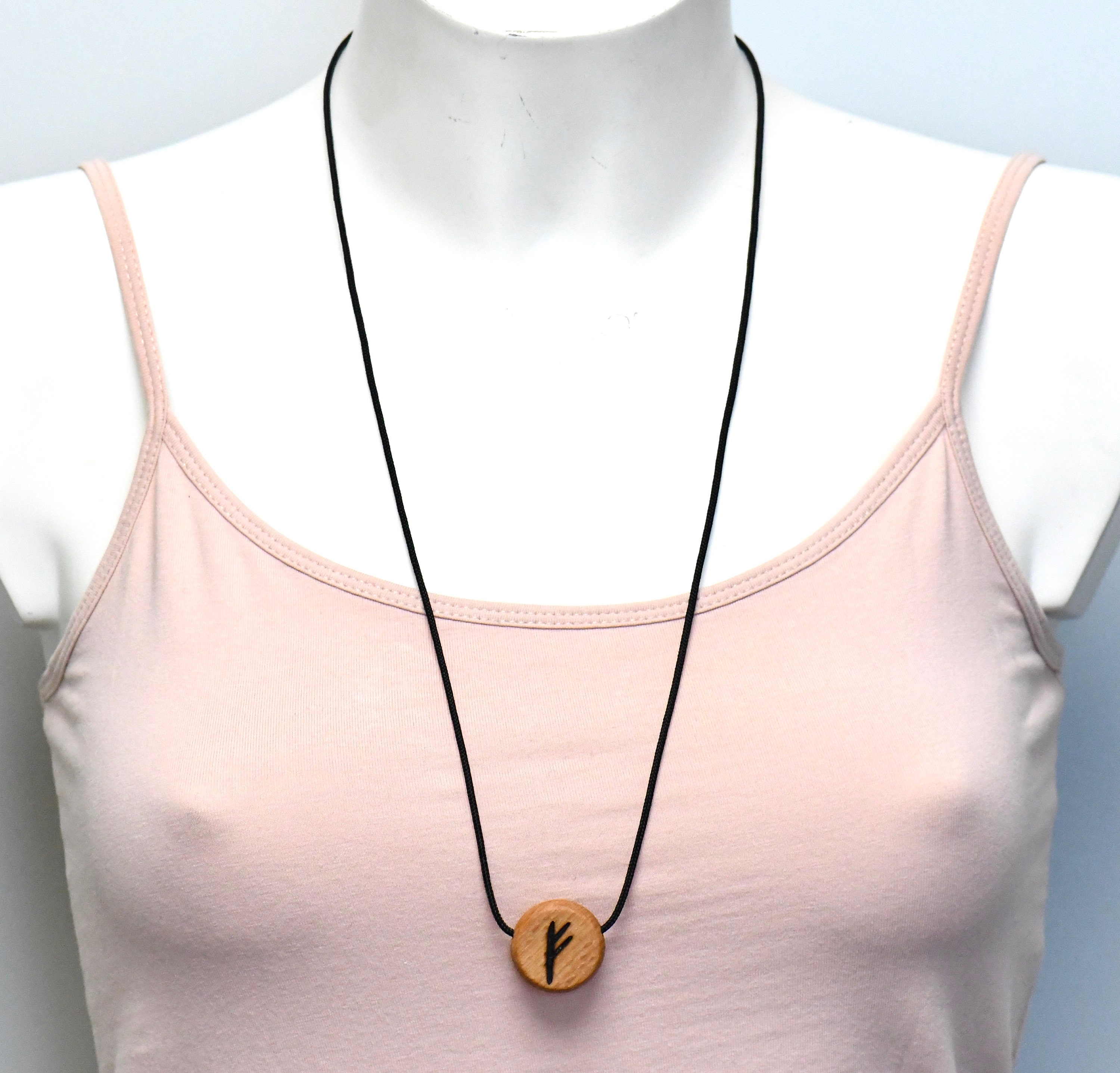 Fehu Rune Locket Viking Rune FEHU Amulet Made of Beech Hardwood With Hand-burned ...