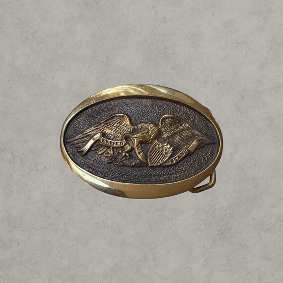 American Eagle “United We Stand” Solid Brass Belt… - image 7