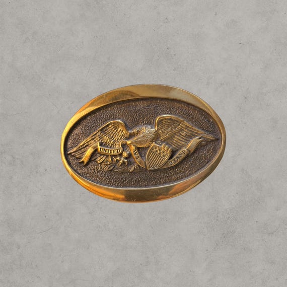 American Eagle “United We Stand” Solid Brass Belt… - image 1