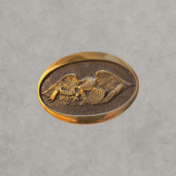 American Eagle “United We Stand” Solid Brass Belt… - image 6