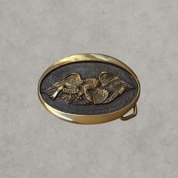 American Eagle “United We Stand” Solid Brass Belt… - image 5