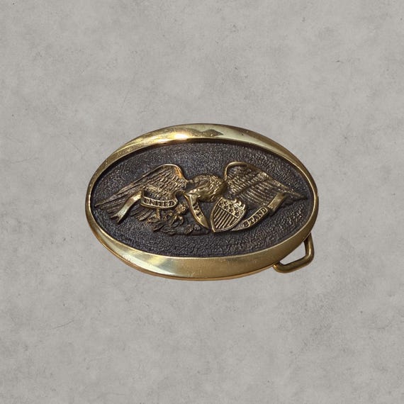 American Eagle “United We Stand” Solid Brass Belt… - image 4