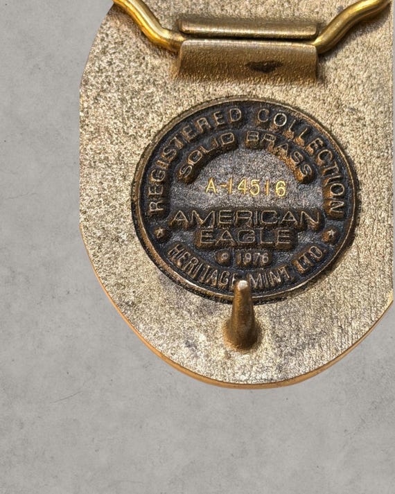 American Eagle “United We Stand” Solid Brass Belt… - image 11