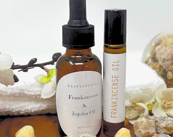 Frankincense Oleo Resin | jojoba and Castor oil Infused Serum – Under Eye Roller Set, Organic Face & Neck Hydration