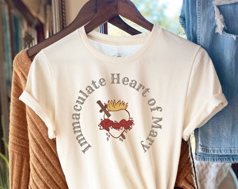 Immaculate Heart Catholic Shirt | Mary Shirt | Mary T-shirt | Catholic Tee | Catholic Gifts | Our Lady shirt | Baritus Catholic |