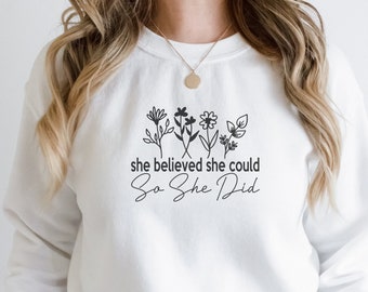 Sudadera cristiana para mujer / Sudadera cristiana con flores / Christian Girl Gifts / Christian Gifts /