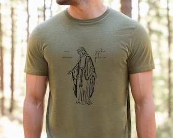 Catholic Mens Shirt | Mary Shirt | Mary T-shirt | Catholic Tee | Catholic Gifts | Our Lady shirt | Baritus Catholic | Mens Tee|Gifts for him