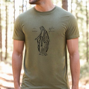 Catholic Mens Shirt | Mary Shirt | Mary T-shirt | Catholic Tee | Catholic Gifts | Our Lady shirt | Baritus Catholic | Mens Tee|Gifts for him