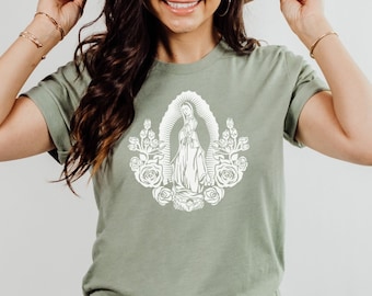 Marian Catholic Shirt | Mary Shirt | Mary T-shirt | Catholic Tee | Catholic Gifts | Our Lady shirt | Baritus Catholic | Gifts for mom |