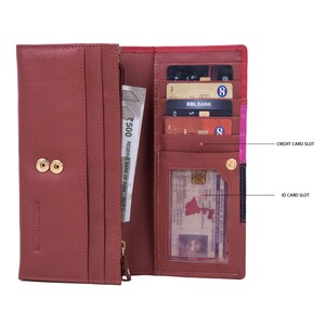 Leather wallet for women,leather purse for women,Brown multi-color purse wallet,women girls leather credit card wallet,ladies clutch purse