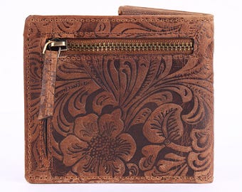 Personalized Women Leather Wallet, RFID Blocking, Compact Purse for Her, Mini Coin Purse
