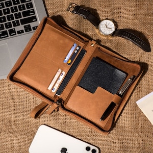 Cartera de pasaporte personalizada, porta pasaporte plegable con cremallera, cartera de viaje, regalo de aniversario, cartera de regalo para hombre
