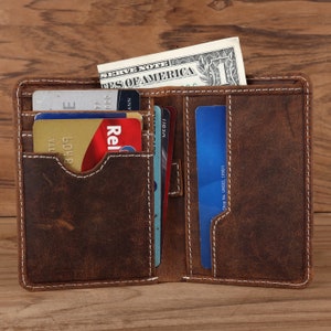 Slim Minimalist Front Pocket Wallet, The Wilder Slim Wallet, Antique Leather Card Sleeve, Minimalist Personalized Card Holder , Gift for him