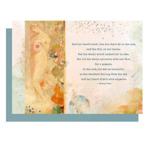 Inspirational Quote Card: Handmade Vintage Art, Support for Friend