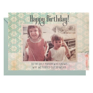 Happy Birthday | Sisters Birthday | Vintage Photo Card, Handmade | Blank Inside