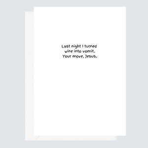 Your Move, Jesus | Funny Card for Wine Lovers | Funny Cards | Irreverent Cards | Handmade| Sarcastic Cards | Rude Cards