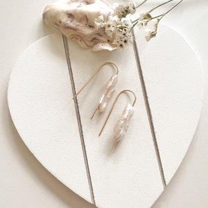 Handmade freswater Biwa souffle Pearl Hook Earrings: 14kt Gold Filled, Sterling Silver